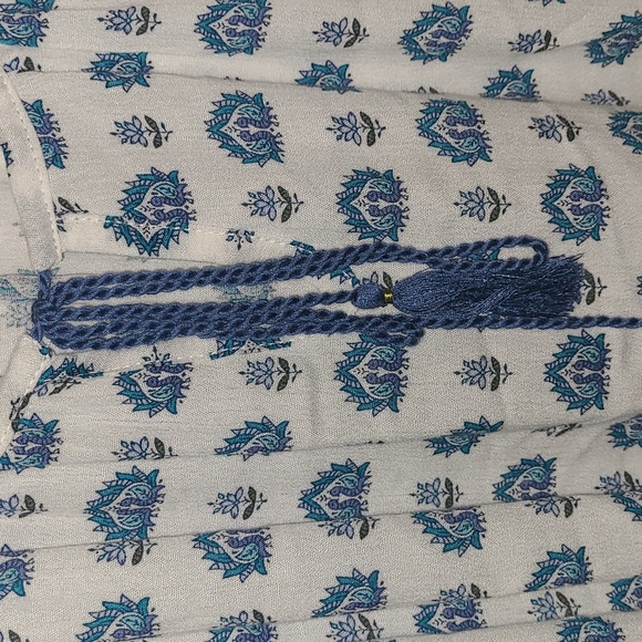 Simply Emma Blue and White Boho Tunic - Picture 3 of 8